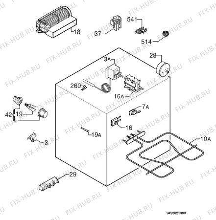 Взрыв-схема плиты (духовки) Zanussi ZBG331X - Схема узла Electrical equipment 268